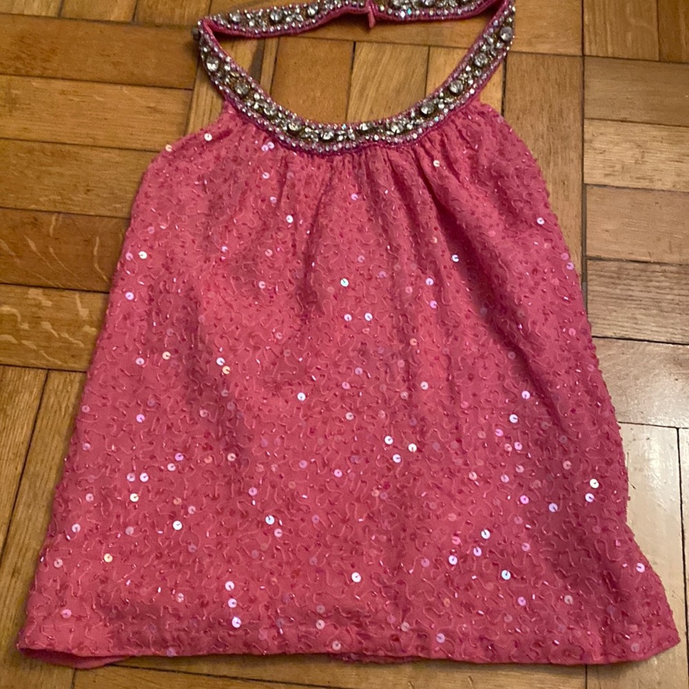 Roberta Freymann vintage sequin pink top!